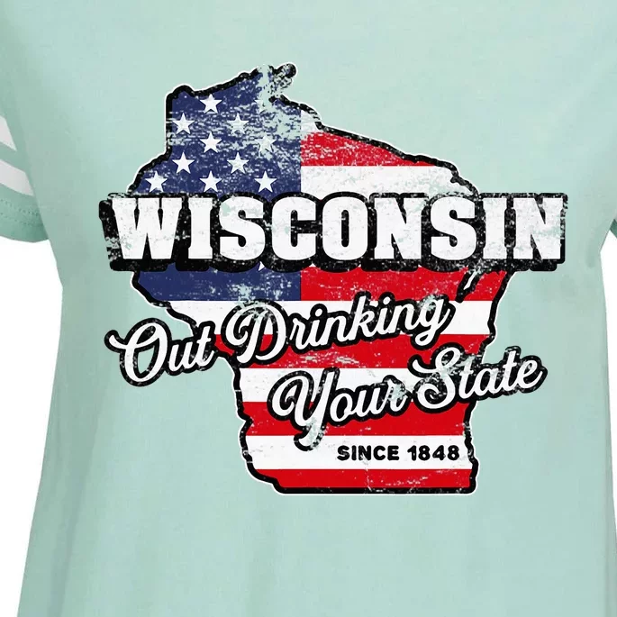 Out Drinking Your State Since 1848 I Beer Wisconsin Enza Ladies Jersey Football T-Shirt