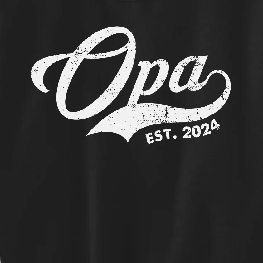 Opa Est. 2024 For Fathers Day Soon To Be Grandpa 2024 Kids Sweatshirt