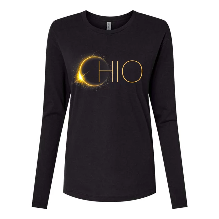 Ohio Eclipse 2024 Total Eclipse Solar Eclipse Ohio Womens Cotton Relaxed Long Sleeve T-Shirt