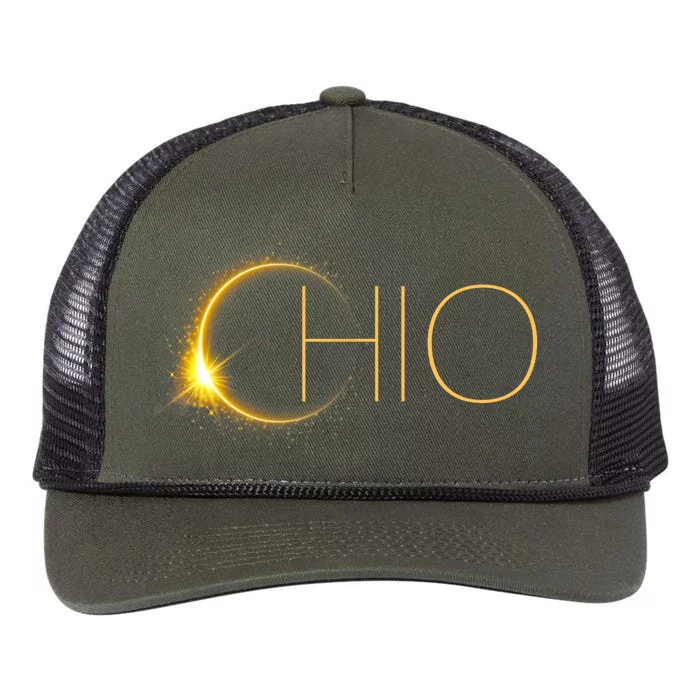 Ohio Eclipse 2024 Total Eclipse Solar Eclipse Ohio Retro Rope Trucker Hat Cap