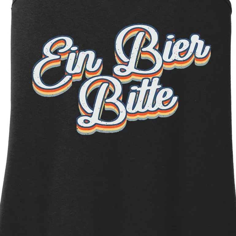 Oktoberfest Ein Bier Bitte Retro Funny German Beer Ladies Essential Tank