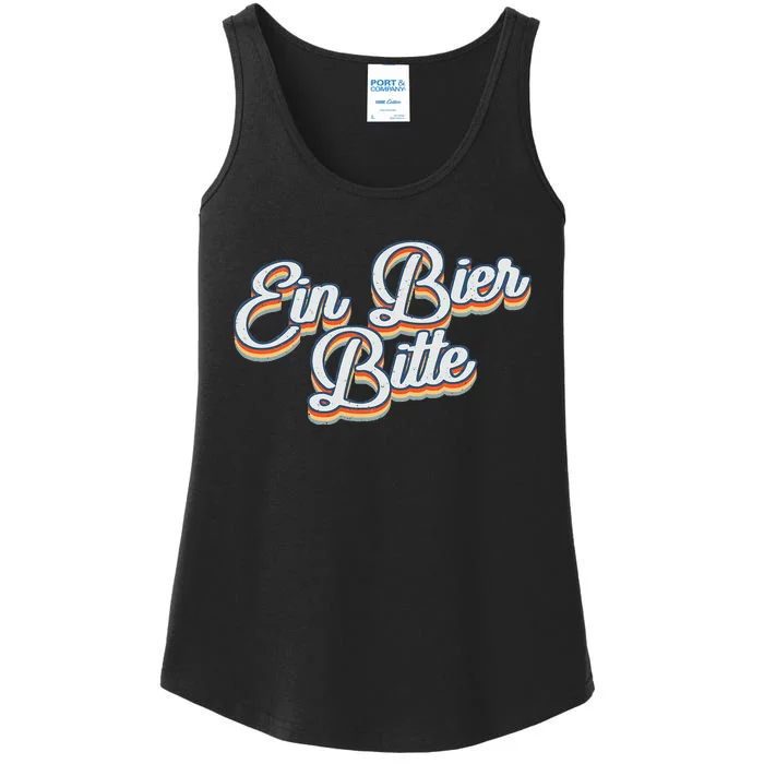 Oktoberfest Ein Bier Bitte Retro Funny German Beer Ladies Essential Tank