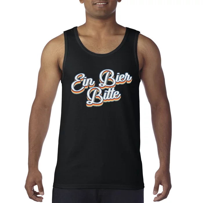 Oktoberfest Ein Bier Bitte Retro Funny German Beer Tank Top