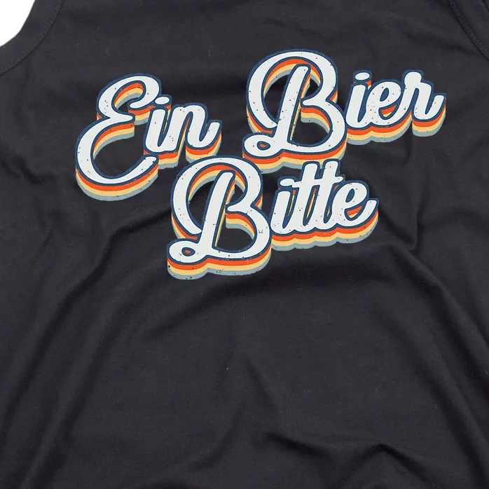 Oktoberfest Ein Bier Bitte Retro Funny German Beer Tank Top