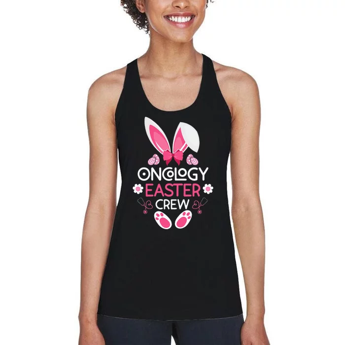 Oncology Easter Crew Nurse Easter Day Rabbit Ears Nursing Women's Racerback Tank