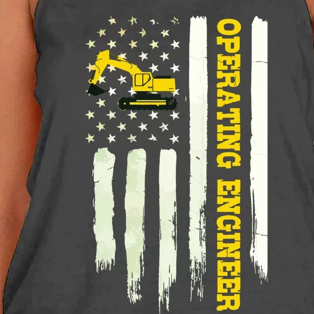 Operating Engineers Design On Back Of Clothing Women's Knotted Racerback Tank