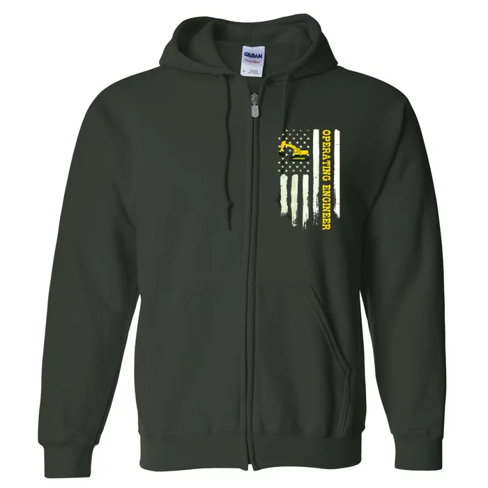 Operating Engineers Design On Back Of Clothing Full Zip Hoodie