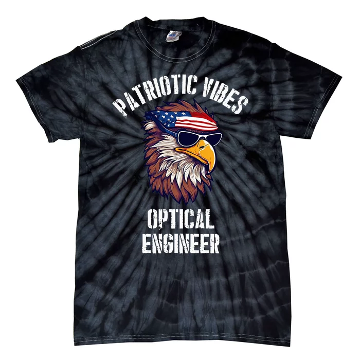 Optical Engineer Eagle July 4th American Flag Tie-Dye T-Shirt