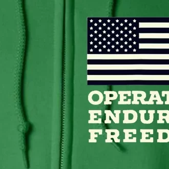 Operation Enduring Freedom Oef Veteran Full Zip Hoodie