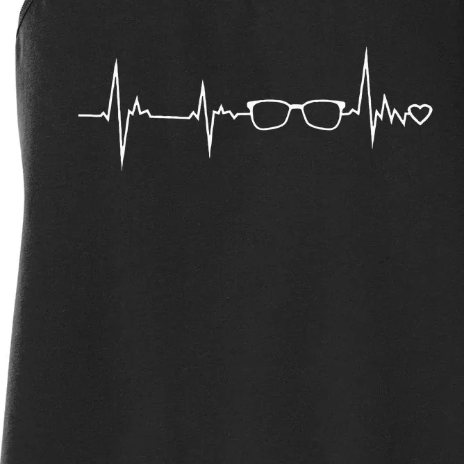 Optometrist Eye Glasses Spectacles Heartbeat Optician Gift Women's Racerback Tank