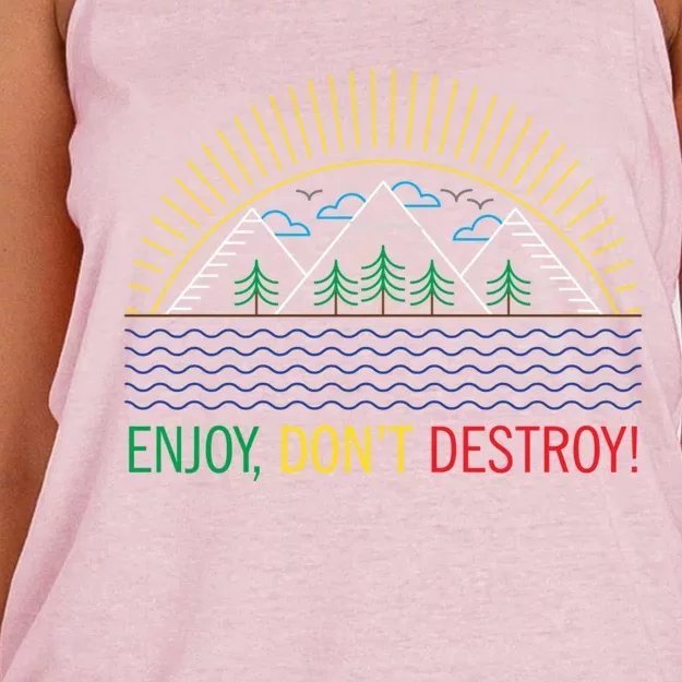 Outdoor Enthusiast Green Living Climate Change Save Earth Great Gift Women's Knotted Racerback Tank