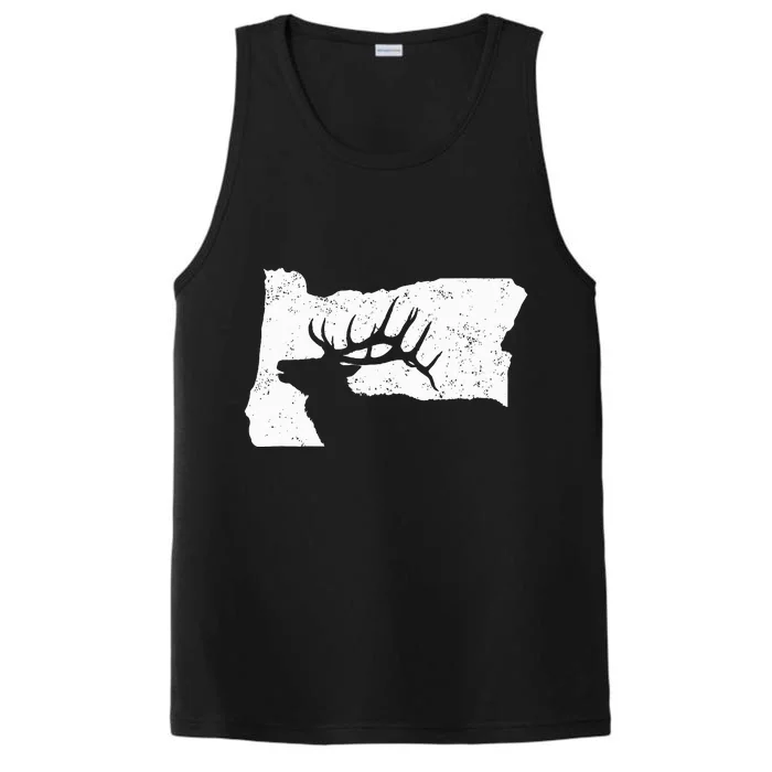 Oregon Elk Hunting Bull Elk State Shape Performance Tank