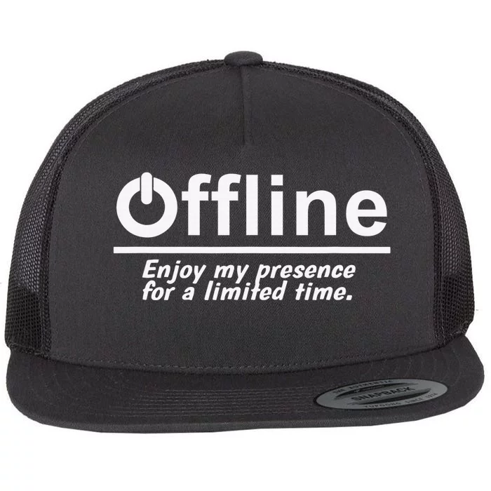 Offline Enjoy My Presence For Limited A Time Funny Gamer Flat Bill Trucker Hat