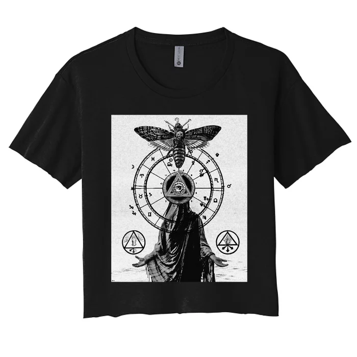 Occult Esoteric Mysticism Gothic Unholy Dark Aesthetic Goth Women's Crop Top Tee