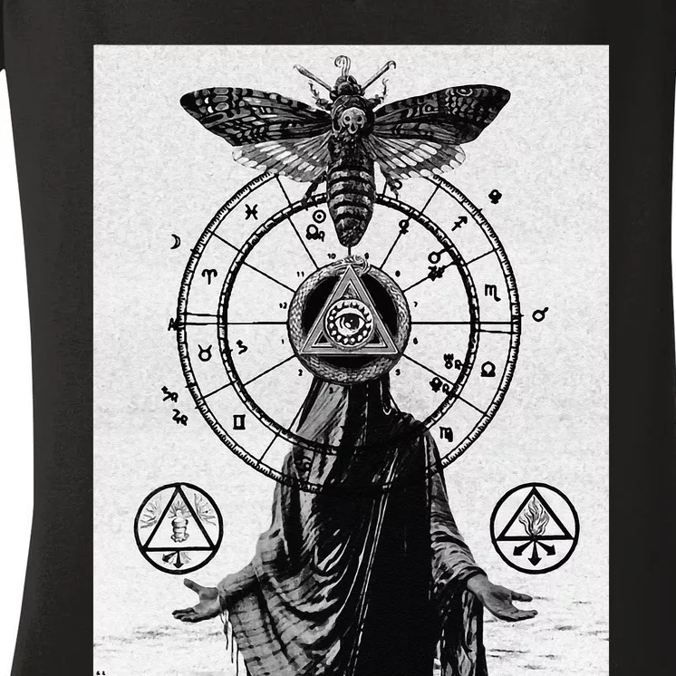 Occult Esoteric Mysticism Gothic Unholy Dark Aesthetic Goth Women's V-Neck T-Shirt