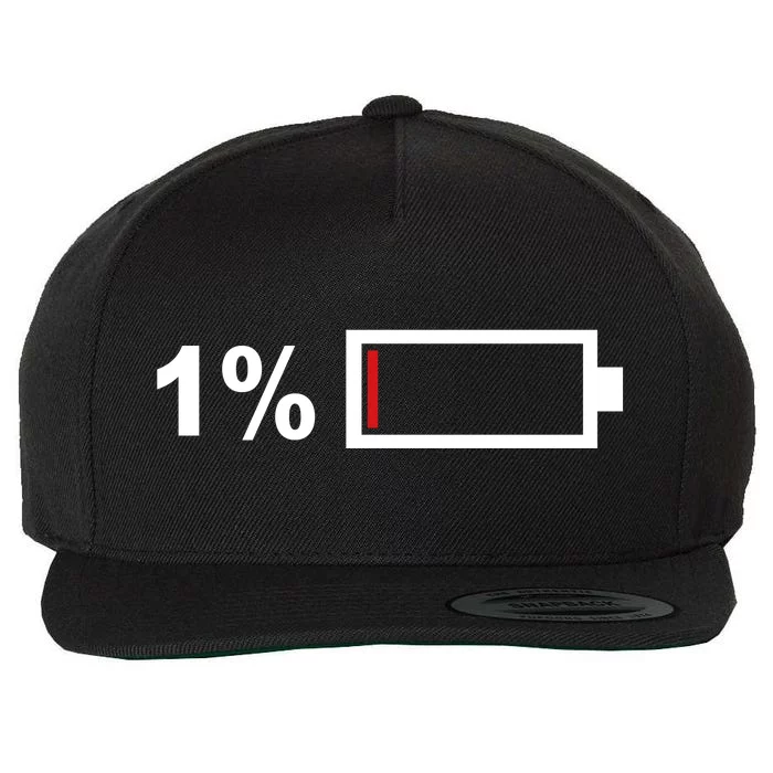 One End Of A Battery Wool Snapback Cap