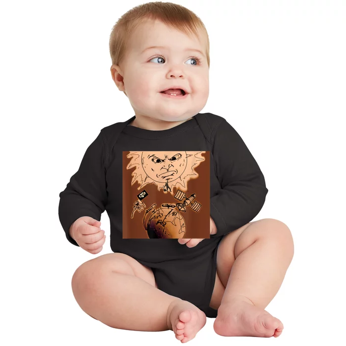 One Eyed Owl Oeo Aliens Warning Baby Long Sleeve Bodysuit