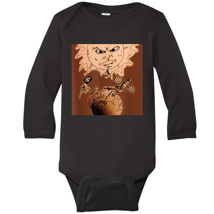 One Eyed Owl Oeo Aliens Warning Baby Long Sleeve Bodysuit