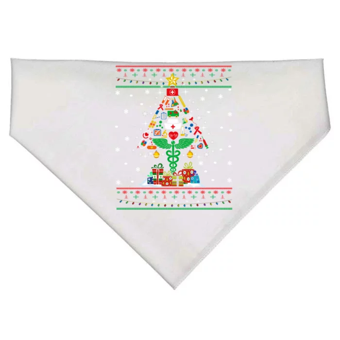 Ob Er School Nicu L And D Nurse Ugly Christmas Tree Sweater Gift USA-Made Doggie Bandana