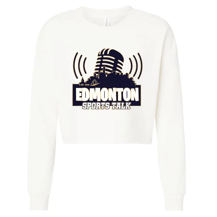 Oilers Edmonton Sports Talk Cropped Pullover Crew