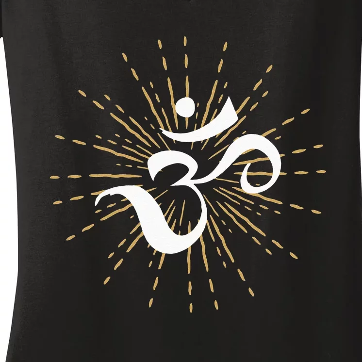 Om Energy Symbol Chakra Mantra Meditation Yoga Women's V-Neck T-Shirt