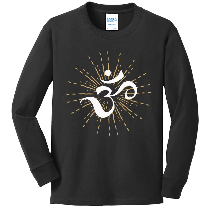 Om Energy Symbol Chakra Mantra Meditation Yoga Kids Long Sleeve Shirt