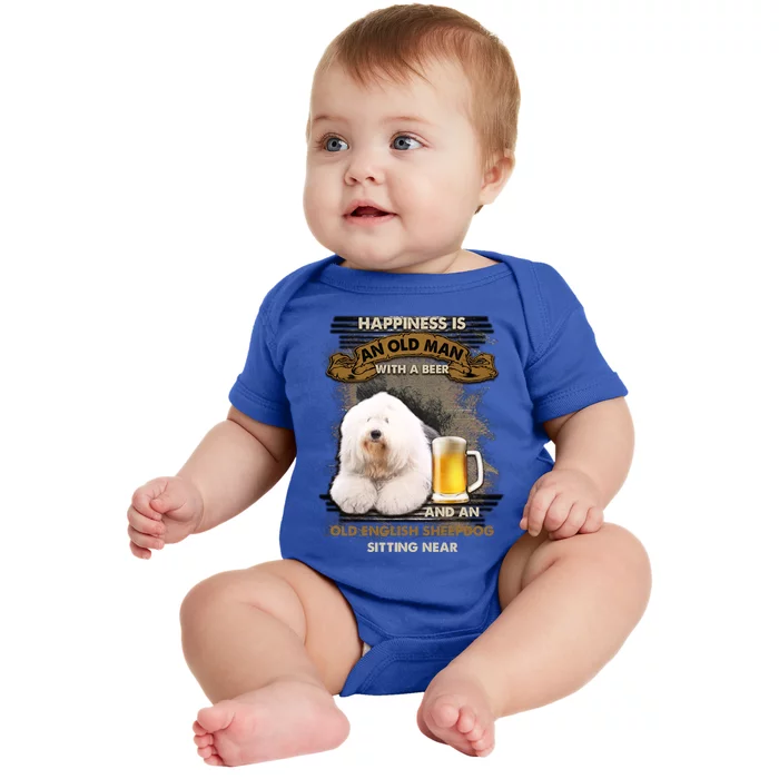 Old English Sheepdog Sitting Near Gift For You Gift Baby Bodysuit