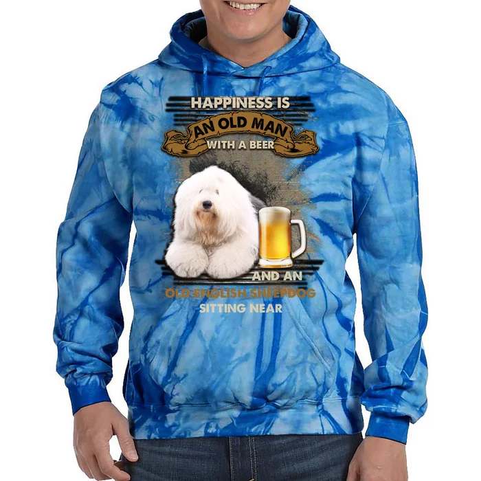 Old English Sheepdog Sitting Near Gift For You Gift Tie Dye Hoodie