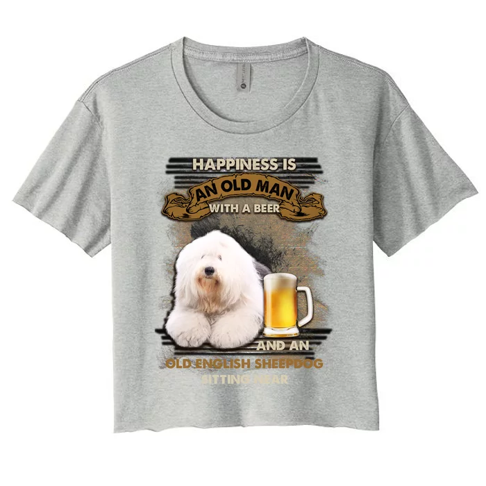 Old English Sheepdog Sitting Near Gift For You Gift Women's Crop Top Tee