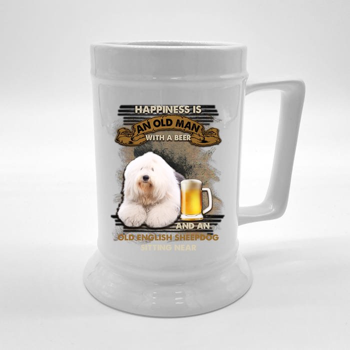 Old English Sheepdog Sitting Near Gift For You Gift Front & Back Beer Stein