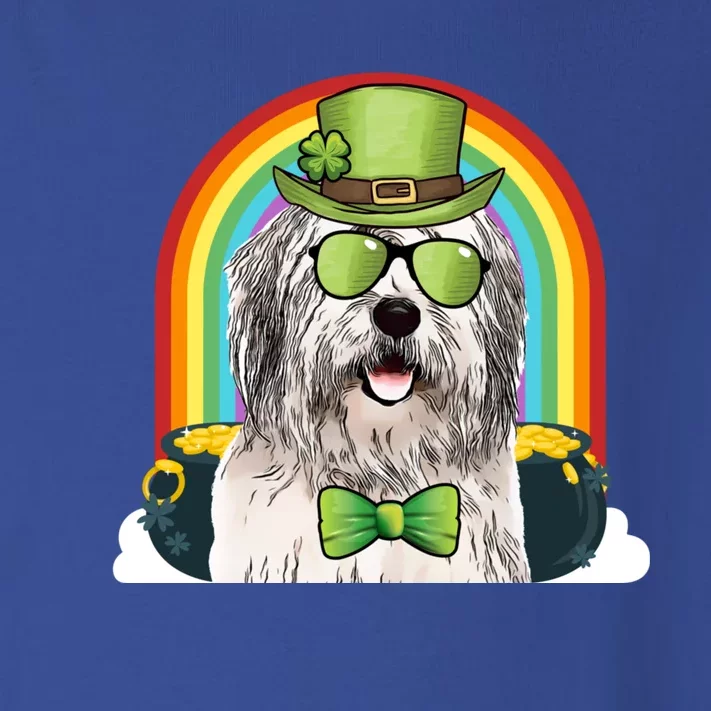 Old English Sheepdog Dog Leprechaun Funny St Patricks Day Gift Toddler Long Sleeve Shirt