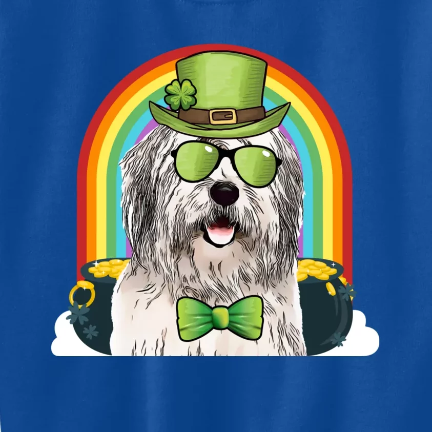 Old English Sheepdog Dog Leprechaun Funny St Patricks Day Gift Kids Sweatshirt