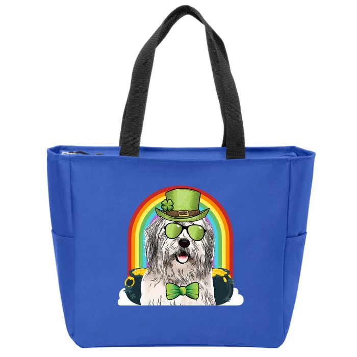 Old English Sheepdog Dog Leprechaun Funny St Patricks Day Gift Zip Tote Bag