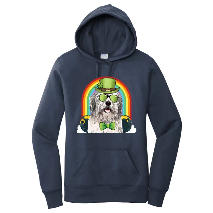 Old English Sheepdog Dog Leprechaun Funny St Patricks Day Gift Women's Pullover Hoodie