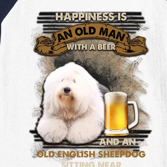 Old English Sheepdog Sitting Near Gift For You Funny Gift Baseball Sleeve Shirt