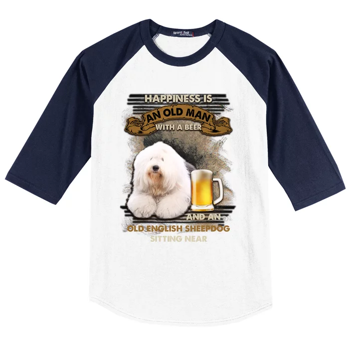 Old English Sheepdog Sitting Near Gift For You Funny Gift Baseball Sleeve Shirt