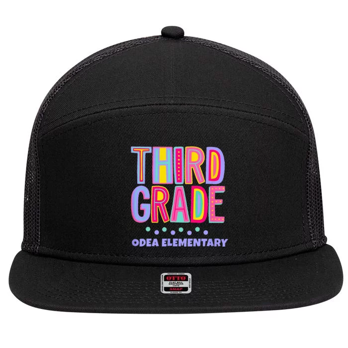 ODEA ELEMENTARY THIRD GRADE 7 Panel Mesh Trucker Snapback Hat