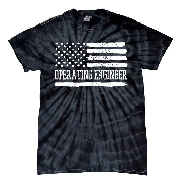 Operating Engineer USA Flag Tie-Dye T-Shirt