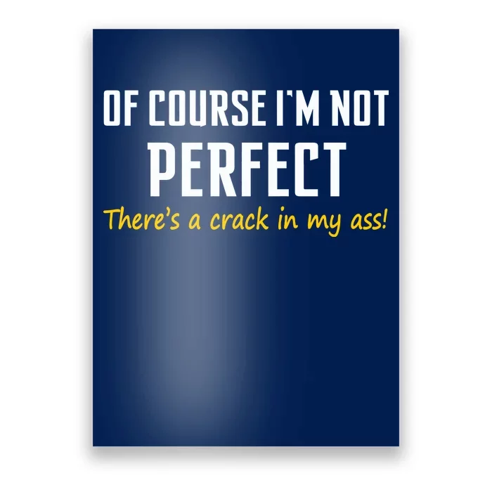 Of Course I Am Not Perfect There's A Crack in My Ass Poster