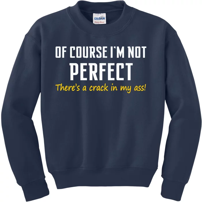 Of Course I Am Not Perfect There's A Crack in My Ass Kids Sweatshirt