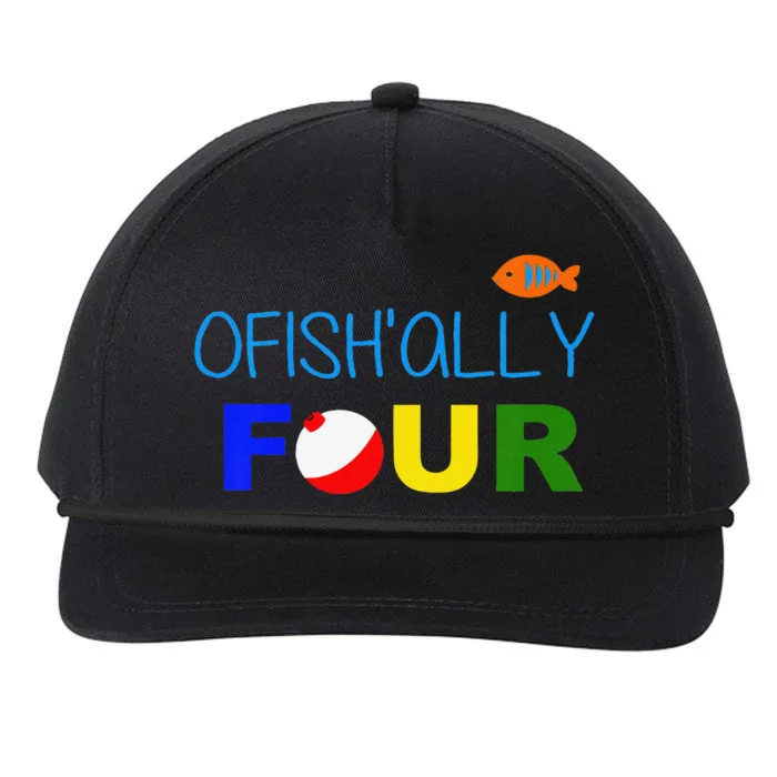 Ofishally Four 4th Birthday Fishing Snapback Five-Panel Rope Hat