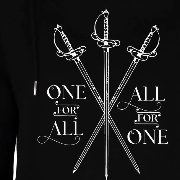 One For All All For One The Three Musketeers Literary Womens Funnel Neck Pullover Hood