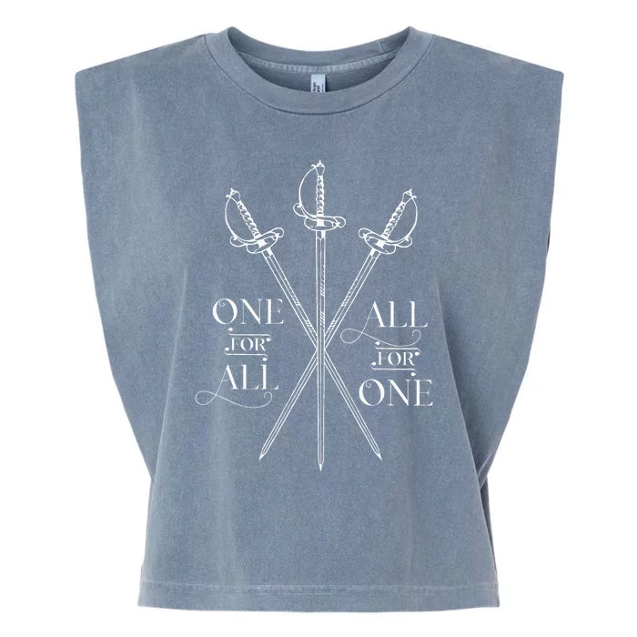 One For All All For One The Three Musketeers Literary Garment-Dyed Women's Muscle Tee