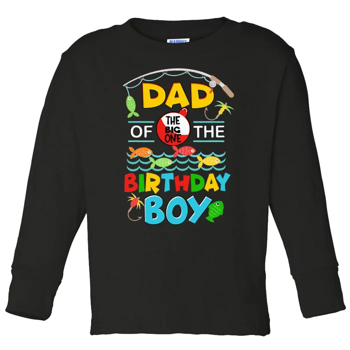 O Fish Ally One Birthday Outfit Dad Of The Birthday Toddler Long Sleeve Shirt