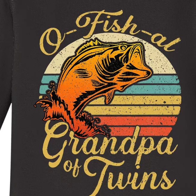 O Fish Al Grandpa Of Twins Baby Pregnancy Announcement Baby Long Sleeve Bodysuit