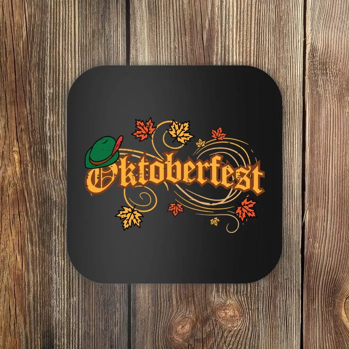 Oktoberfest Fall Autumn Leaves German Costume Coaster