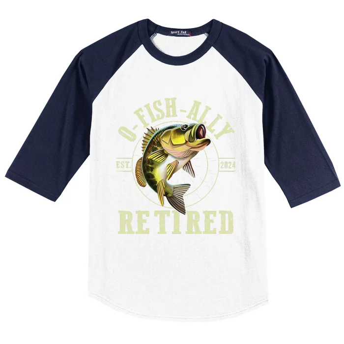 O Fish Ally Retired Since 2024 Fishing Retirement Lovers Baseball Sleeve Shirt