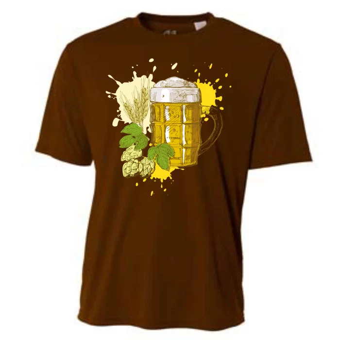 Oktoberfest Fall Autumn Beer Splatter Cooling Performance Crew T-Shirt