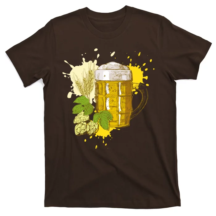 Oktoberfest Fall Autumn Beer Splatter T-Shirt