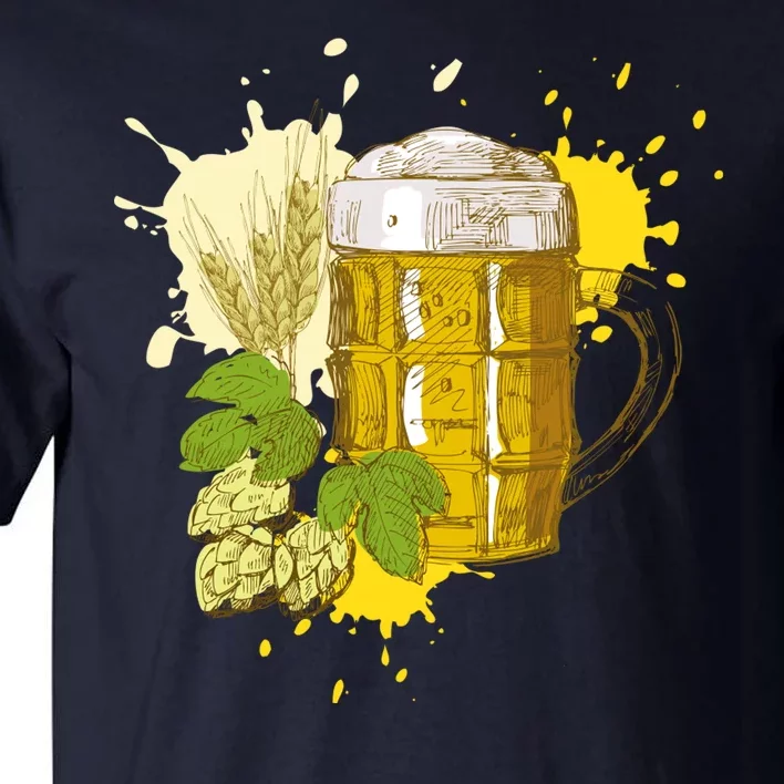 Oktoberfest Fall Autumn Beer Splatter Tall T-Shirt